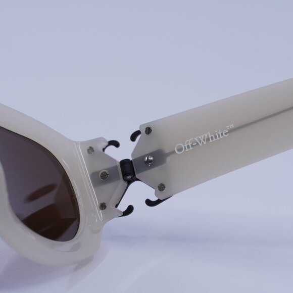 Off-White OERI14E PALMER 6164 Sunglasses Beige Oval Frame, Brown Lenses main image 10
